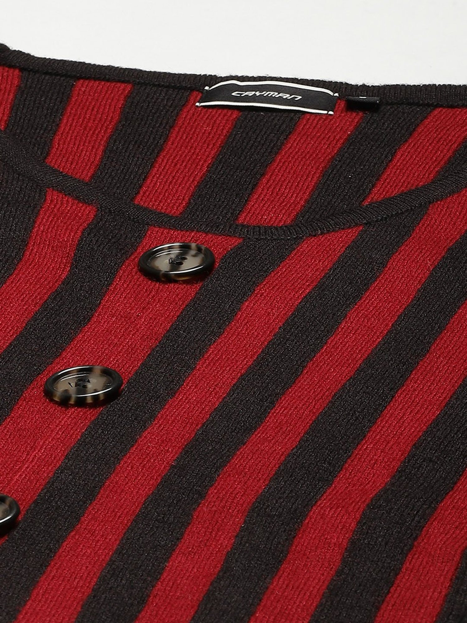 Cayman Maroon & Black Striped Kurta