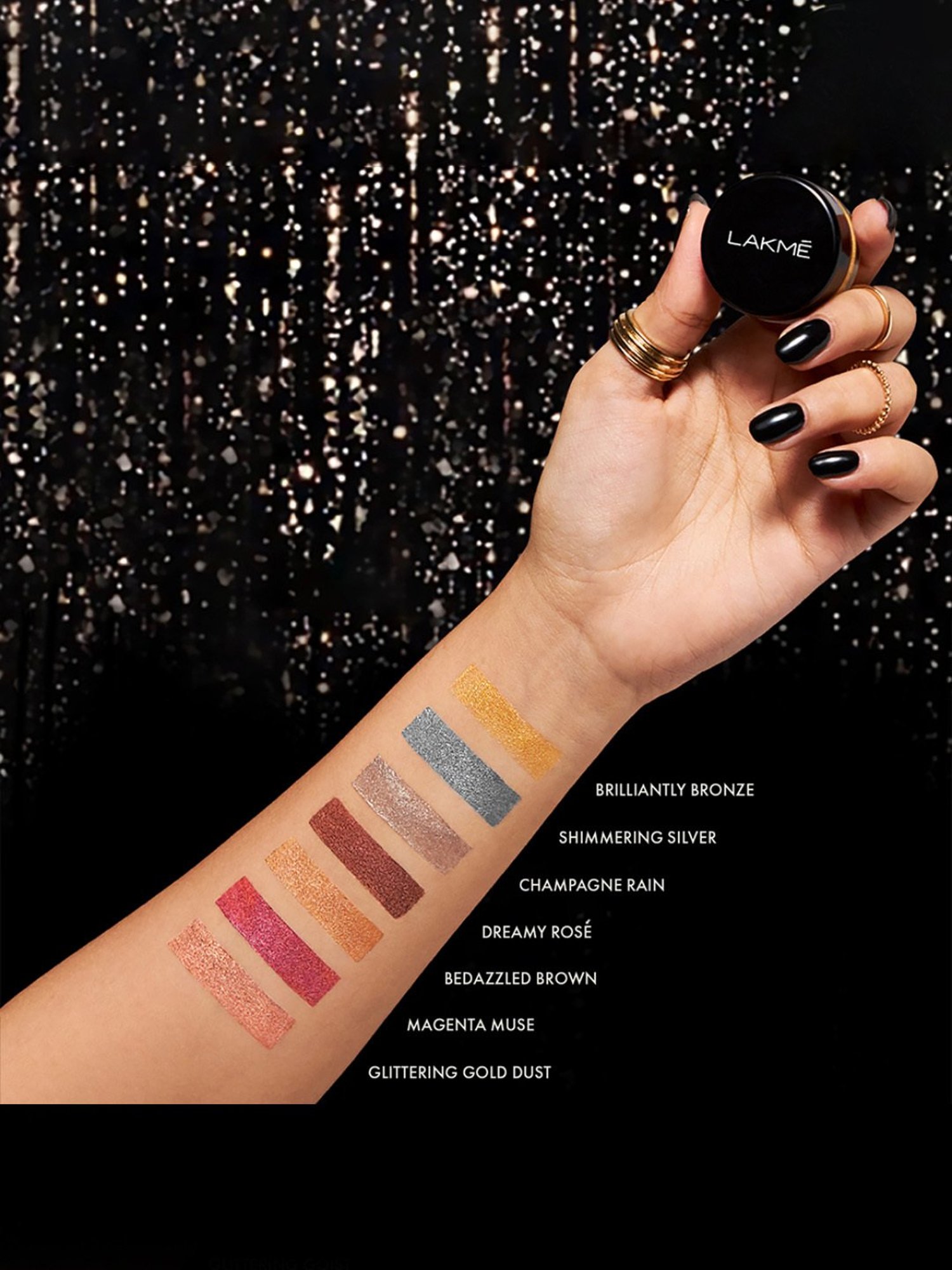 Lakme Glitterati Eye Paint Shimmer Creme Eyeshadow Champagne Rain - 3 gm