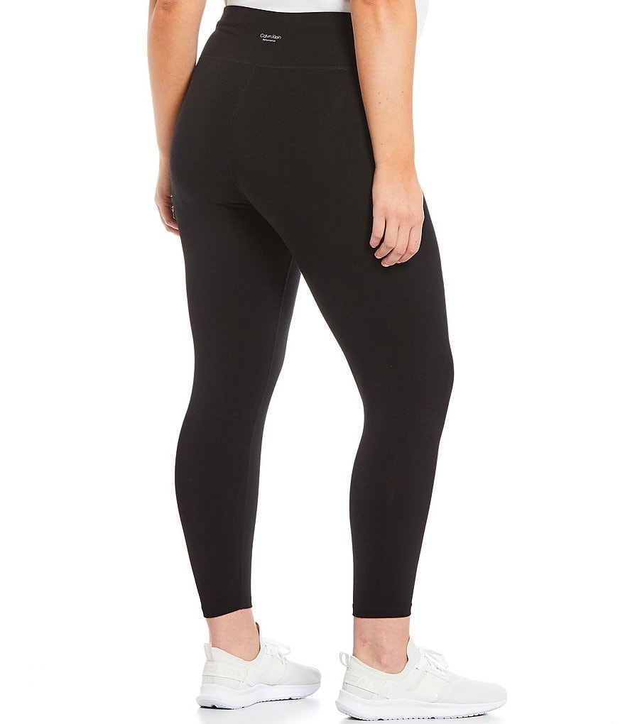 Intro Plus Size Splash Tie Dye Loop Strap Hem Detail 7/8 Ankle Pull-On Leggings