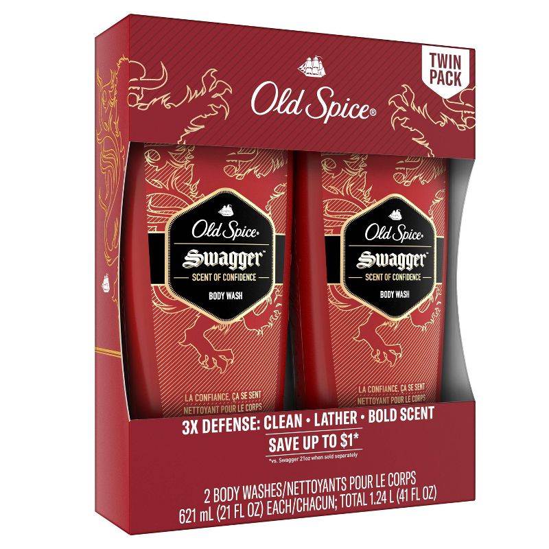 Old Spice Swagger Scent of Confidence Men's Body Wash Twin Pack - 21oz/2pk