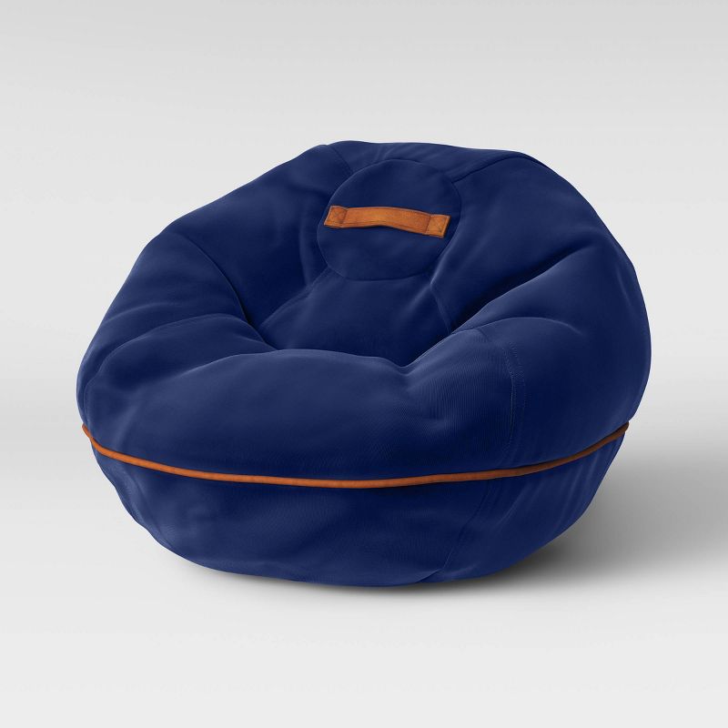 Bean Bag Chair with Suede Piping Navy - Pillowfort™
