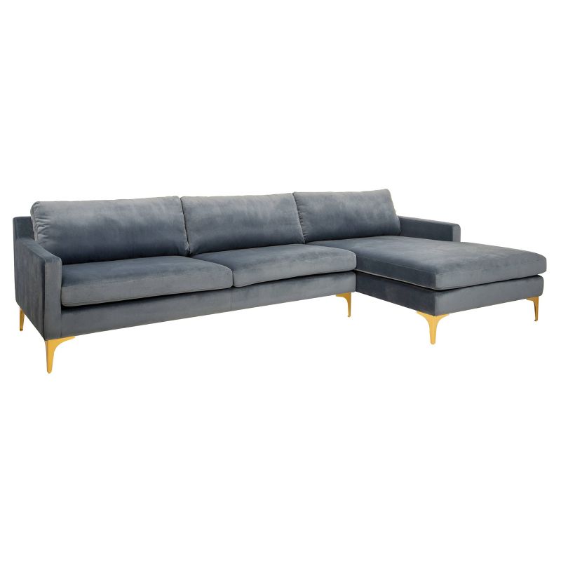 Brayson Chaise Sectional Sofa Dusty Blue - Safavieh