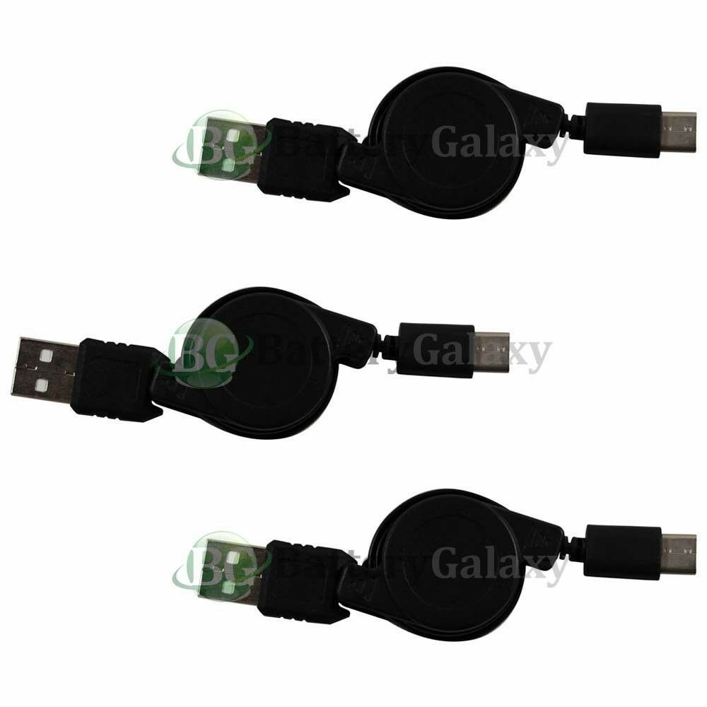 1-100 Lot USB Retract Type C Charger Cable for  Moto Z Force /Play Droid