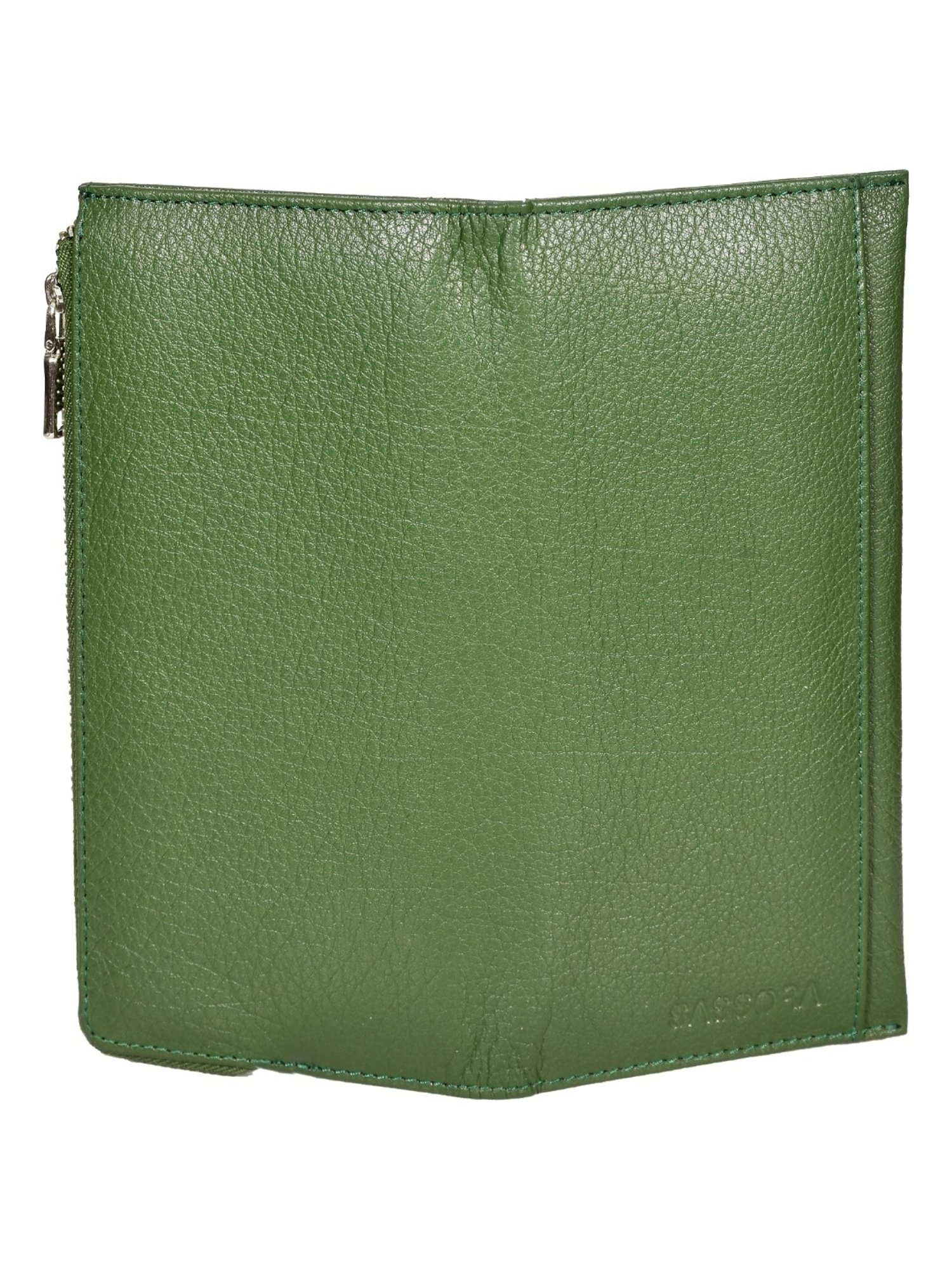 SASSORA EBONY Green Leather Textured Wallet