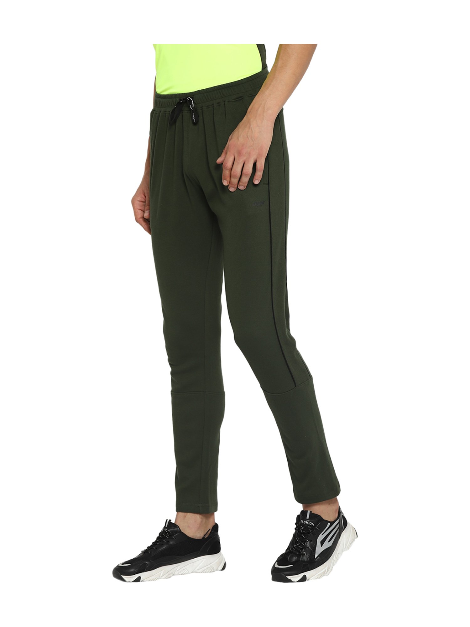 Furo by Red Chief Olive Solid Cotton Track Pants