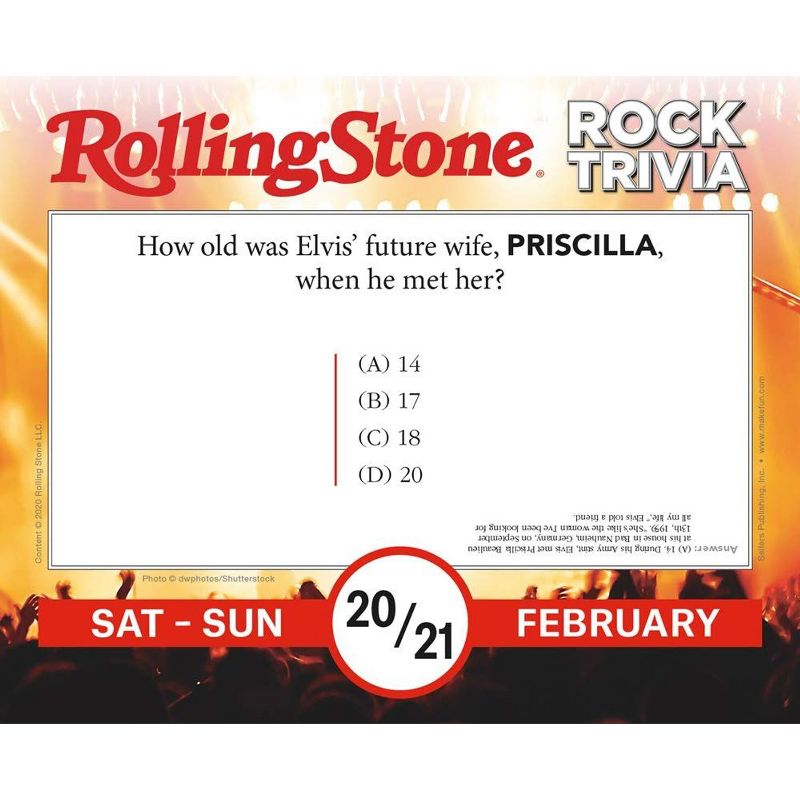 2021 Rolling Stone Rock Trivia Boxed Daily Calendar [Calendar] Rolling Stone LLC