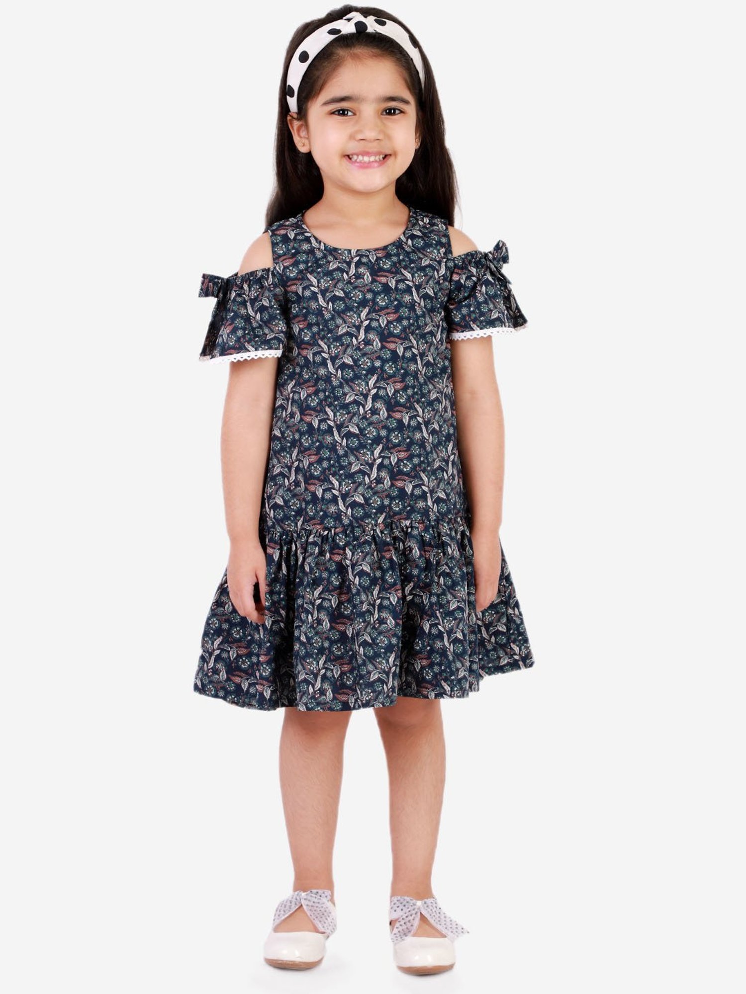 Lil Drama Kids Navy Floral Print Dress