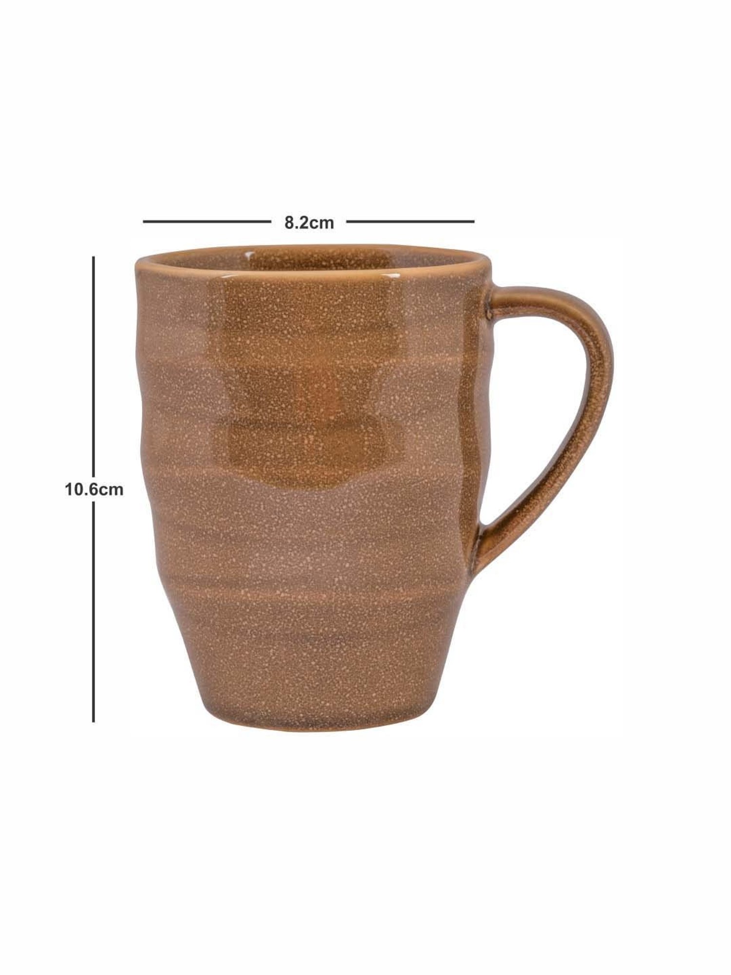 White Gold Brown Porcelain 8.2 cm Mug - Set of 2