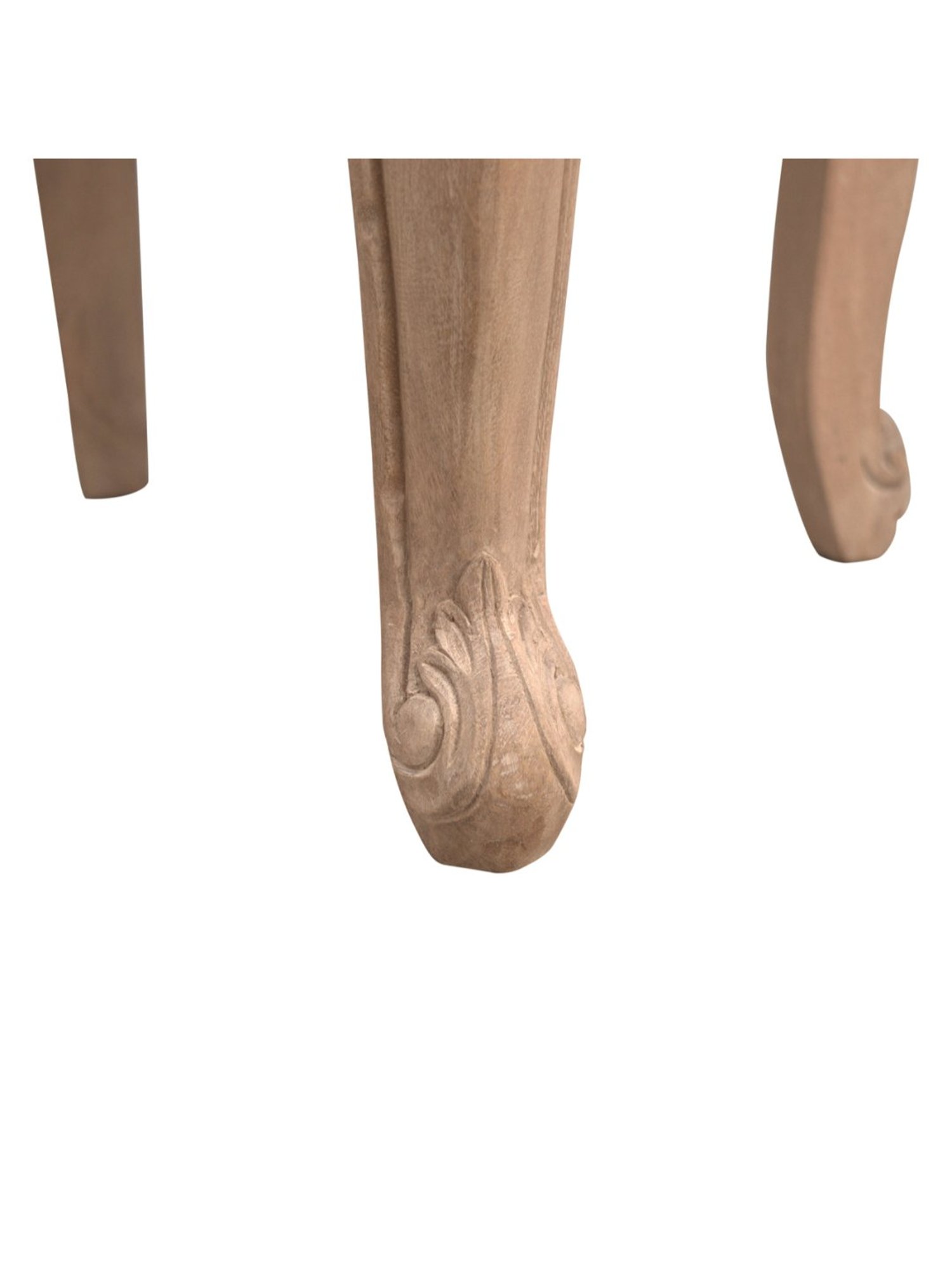 Artisan Furniture French Style Beige & Brown Wood Deep Button Chair