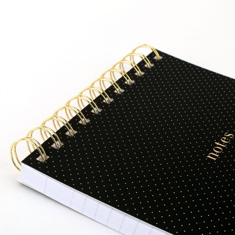 Sugar Paper™ 160 sheet 1 Subject Topbound Spiral Notepad 8.25"x5.75" Black with White Dots
