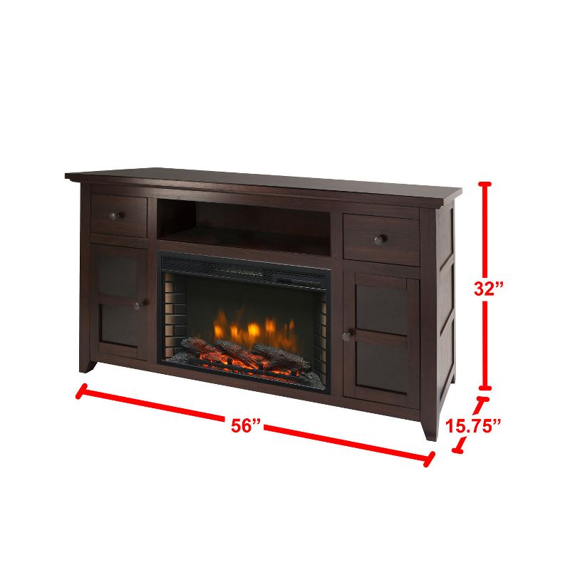 Winchester 56" Media Electric Fireplace Dark Walnut Brown - Muskoka