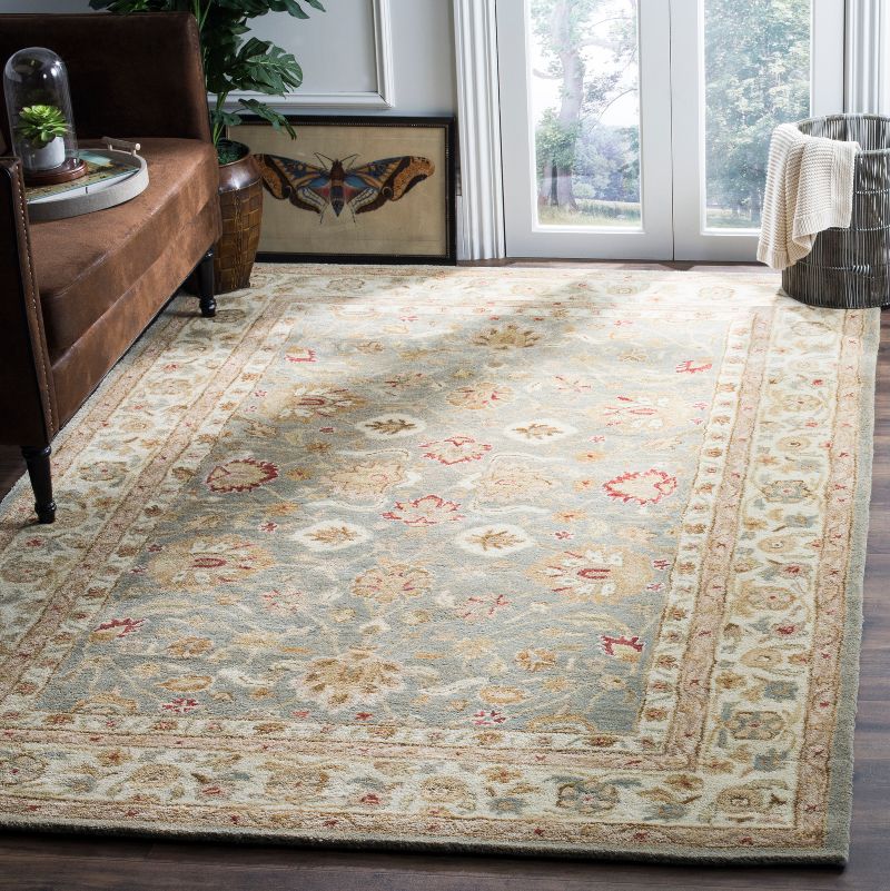 Gray Blue/Beige Floral Tufted Area Rug 8'3"X11' - Safavieh