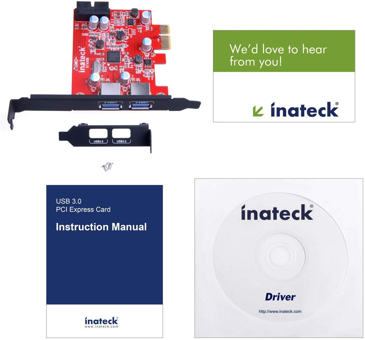 Inateck 2-Port Pci-E USB 3.0 Express Card, Mini Pci-E USB 3.0 Hub Controller Adapter with Internal USB 3.0 20-Pin Connector - Expand Another Two USB 3.0 Ports - No Additional Power Connection Needed