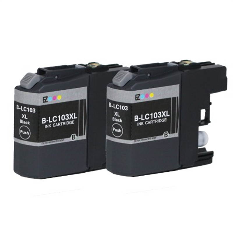E-Z Ink &trade; Compatible Ink Cartridge Replacement Set for Brother LC103 XL LC103BK High Yield (2 Black) DCP-J152W MFC-J245 J285DW J450DW J470DW J475DW J650DW J6520DW J6720DW J6920DW J870DW J875DW