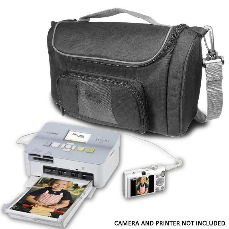 USA GEAR Portable Photo Printer Carrying Case & Messenger Travel Bag- Works with Canon Selphy CP800 , CP780 , CP760  & PowerShot , EOS and Rebel Digital Cameras , Accessories & More!