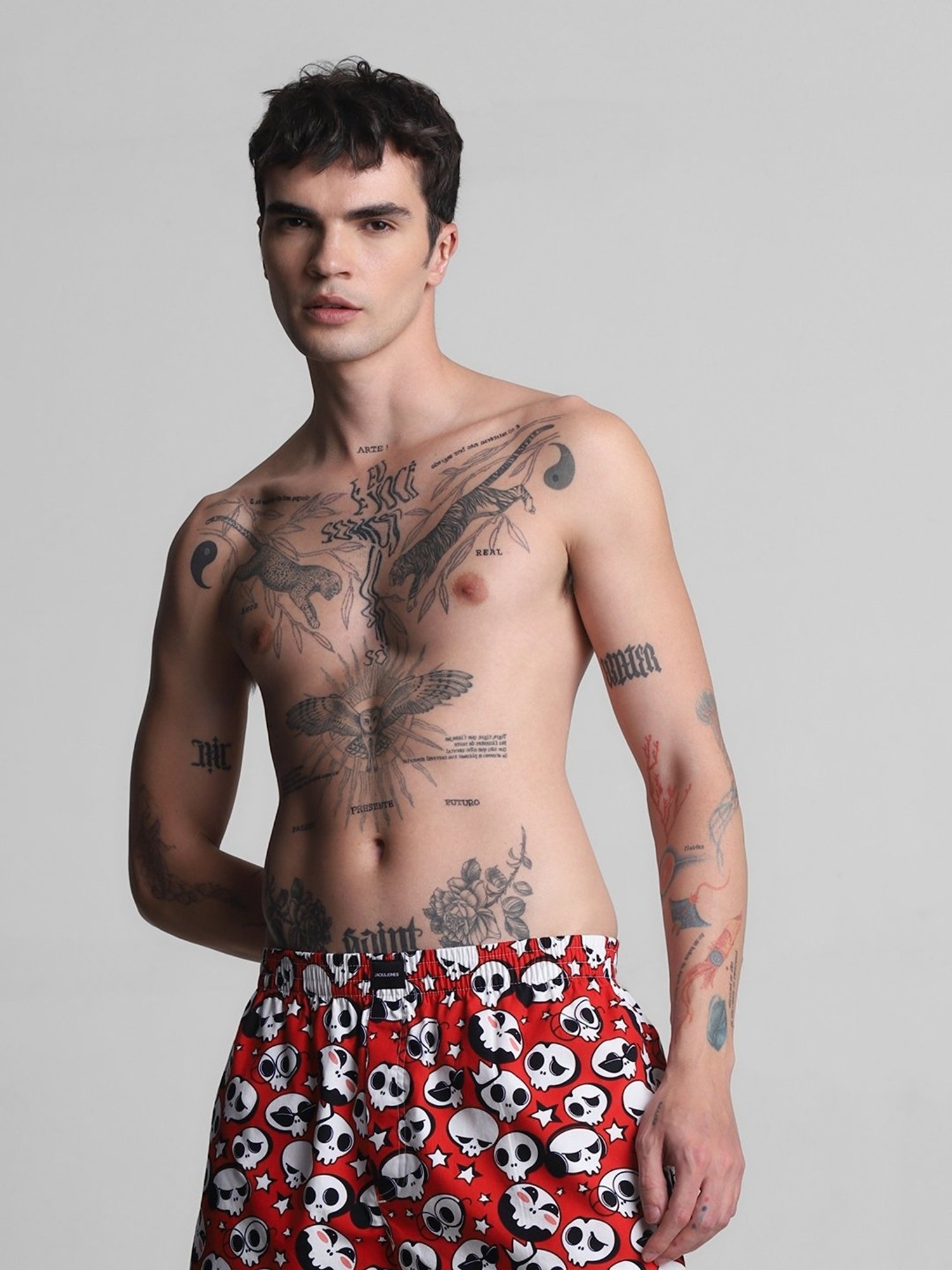 Jack & Jones Red Cotton Regular Fit Printed Boxers