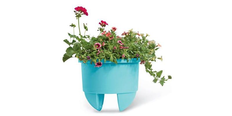 HC Companies heavy duty 24-Inch Width Deck Rail Box Planter, White w/ plugs