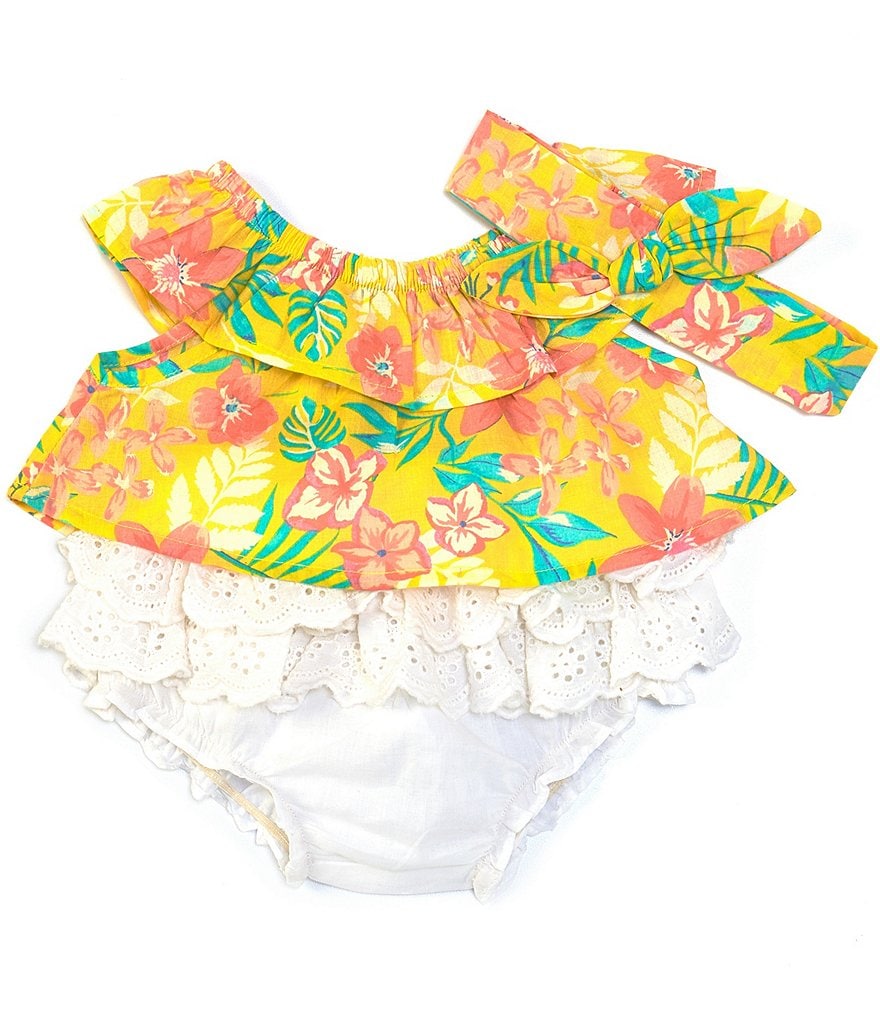 Baby Starters Baby Girls 3-24 Months Tropical-Floral Swing Top & Eyelet-Trim Bloomer Set