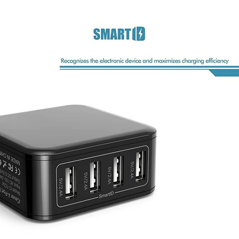 USB Wall Charger  40W 8A 4Port Charging Station with Foldable Plug USB Power Adapter for iPhone 11 Pro XsXS MaxXRX87iPad ProAir 2Mini 43 GalaxyNoteEdge LG Nexus HTC and More