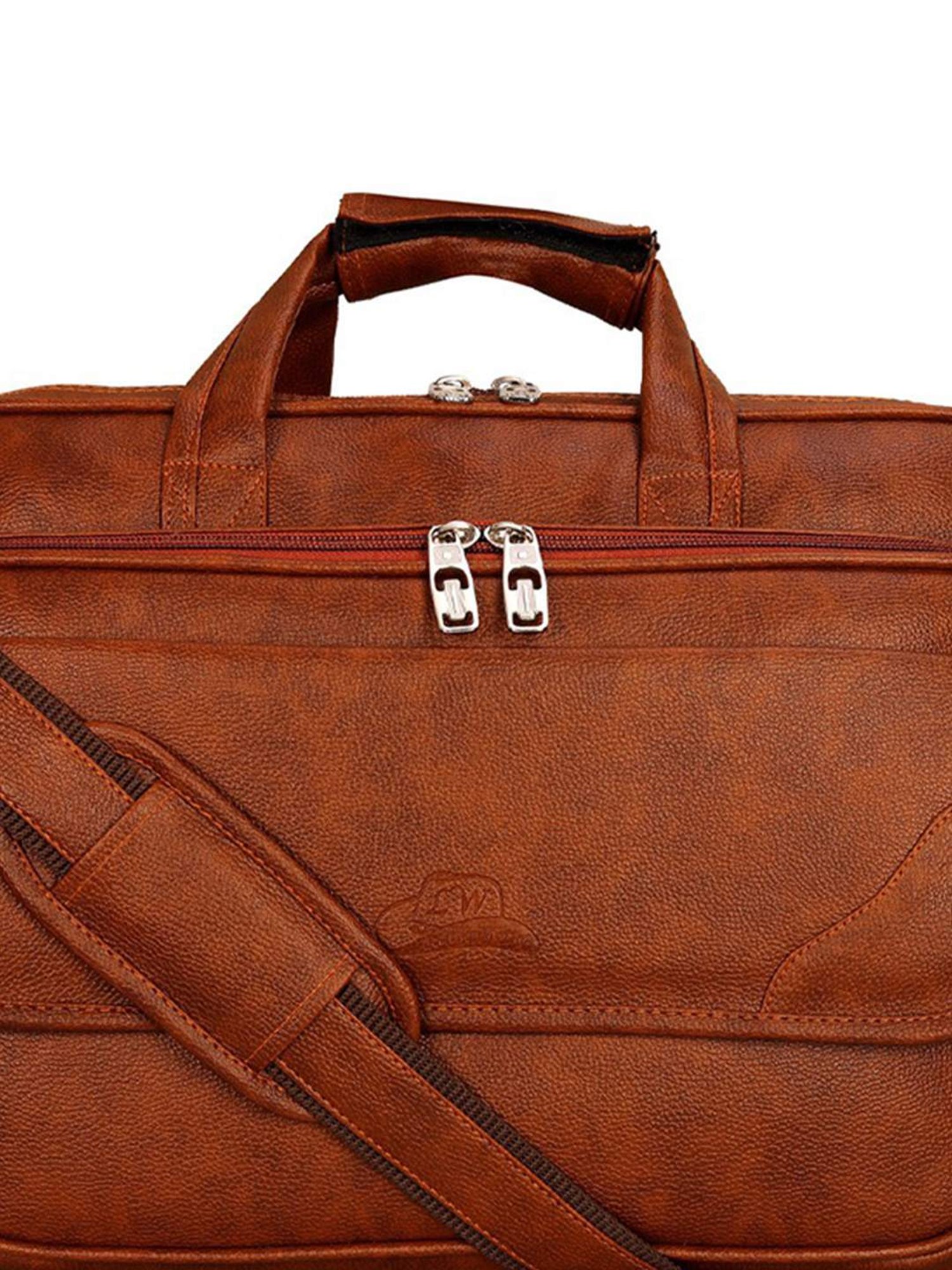 Leather World Tan Synthetic Medium Laptop Messenger Bag
