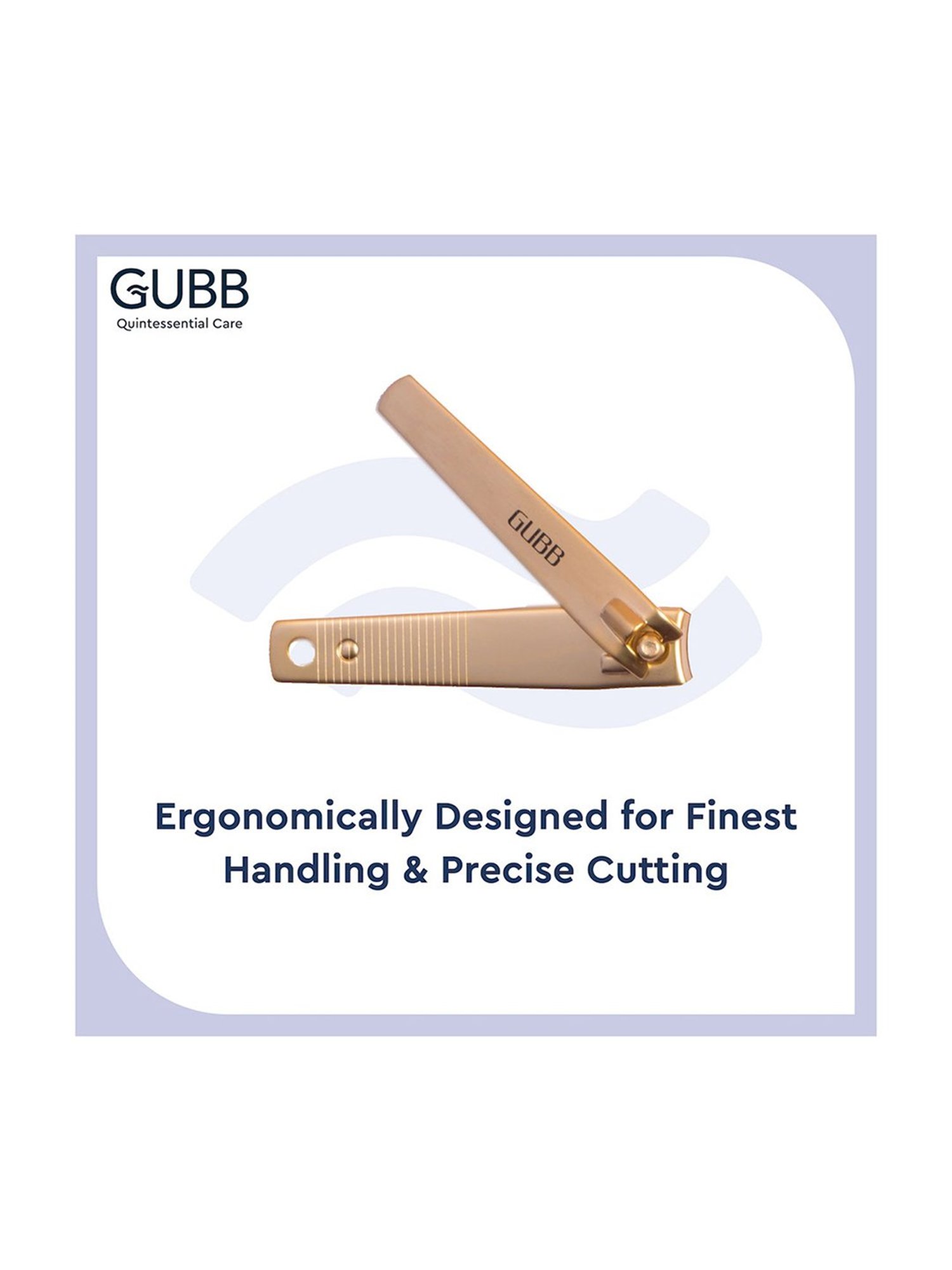 GUBB Nail Clipper for Men & Women - Carbon Steel Gold Nail Cutter