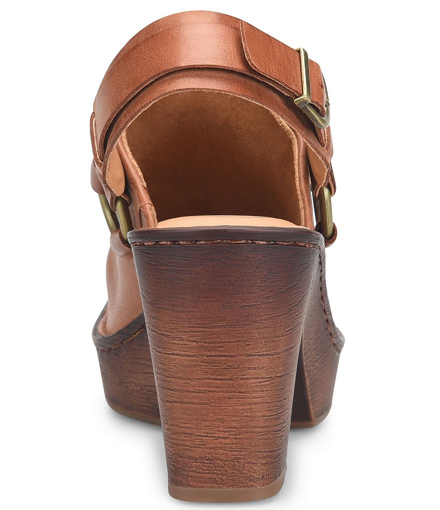 Born Hudson Leather Sling Strap Harness Clogs