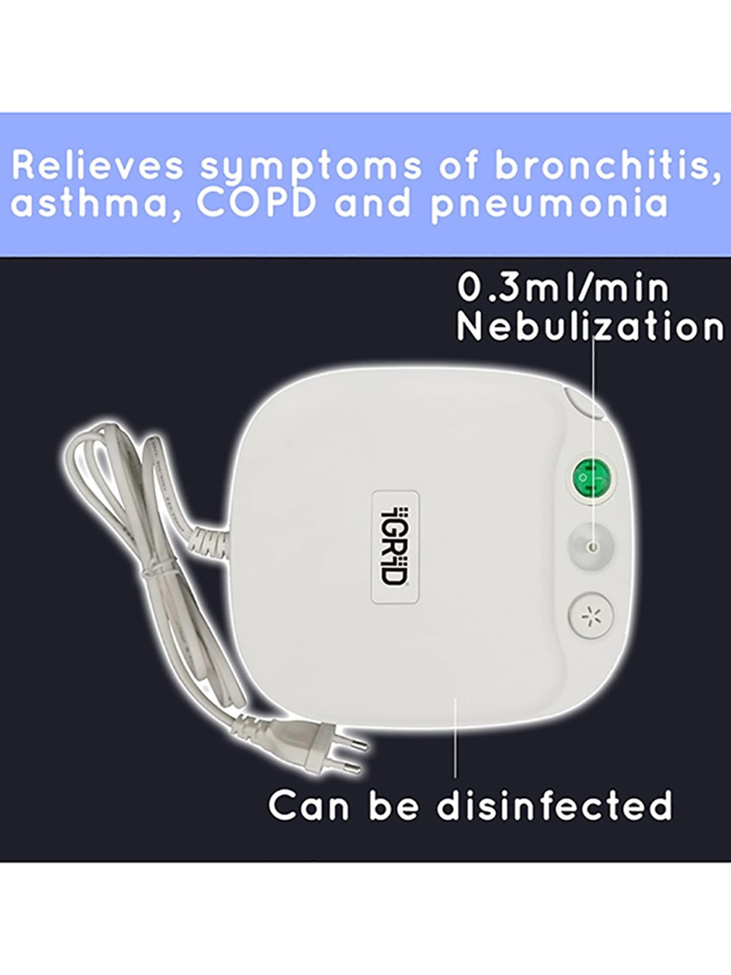 iGRiD IG1610N Electric Asthma Nebulizer (White)