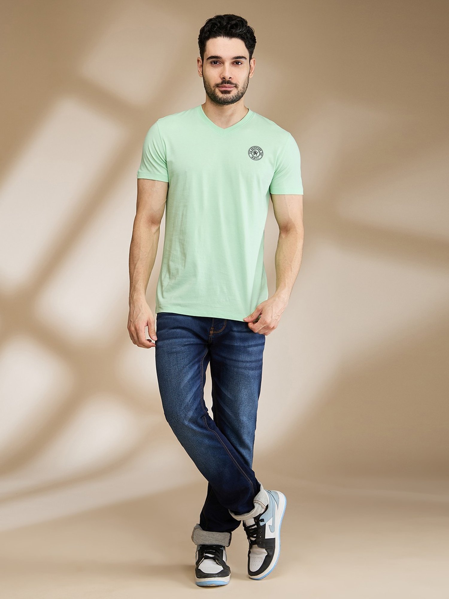 Being Human Light Green Regular Fit T-Shirt