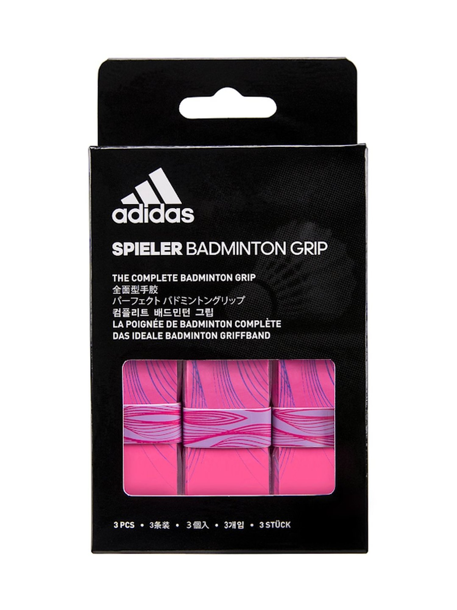Adidas Spieler Solar Pink Printed Badminton Racquet Overgrips (Pack of 3)