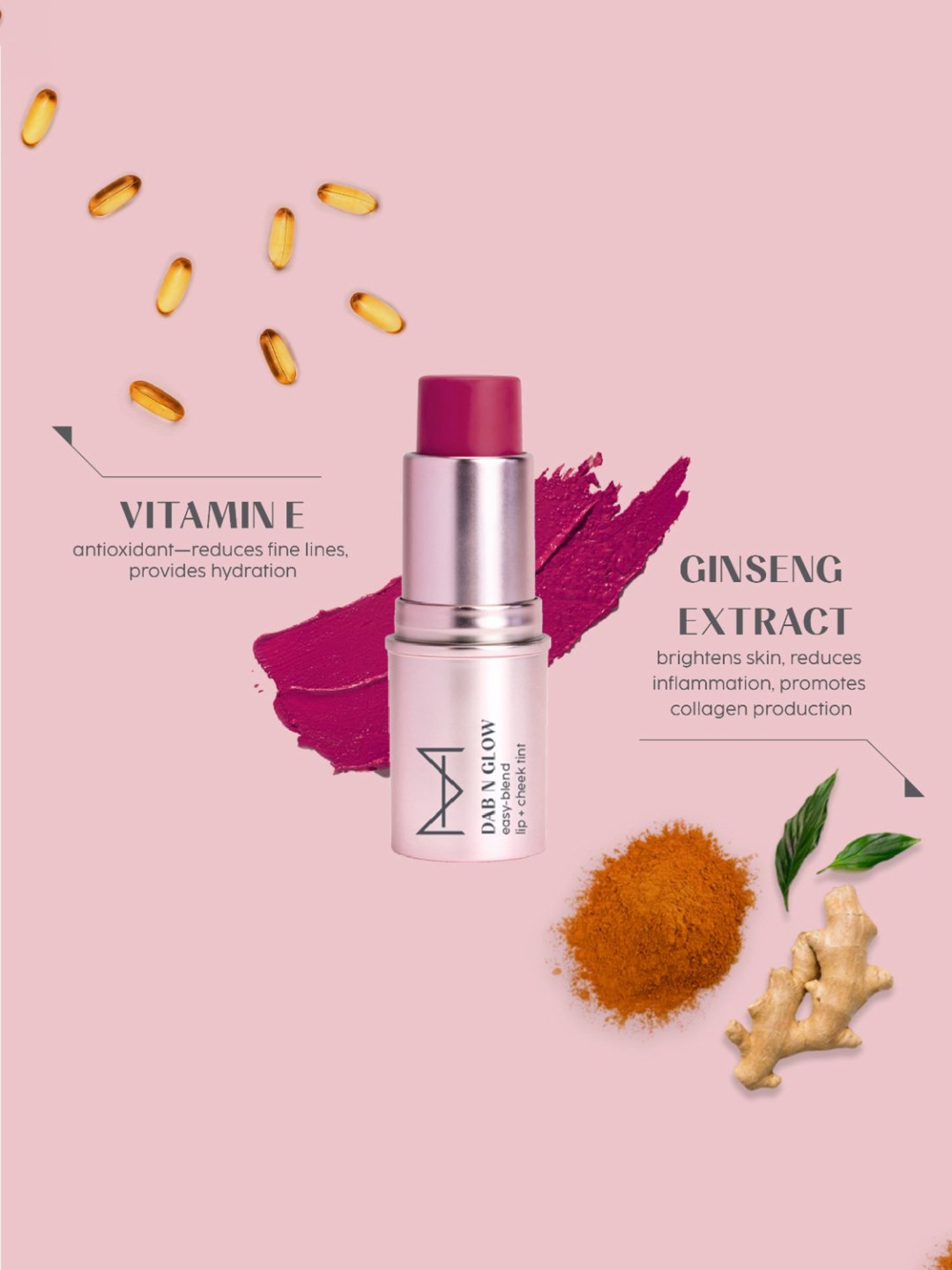 House of Makeup Dab N Glow Easy-Blend Lip + Cheek Tint Beet - 8 gm