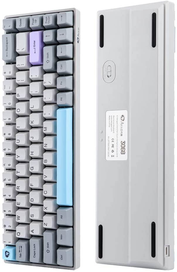 EPOMKER AKKO 3068 Silent 68 Keys Bluetooth 5.0 Mechanical Keyboard TKL with PBT OEM Keycaps, Type-C Port, 1800mAh Built-in Battery for Win/Mac/Gaming (Gateron Orange Switch, 3068)