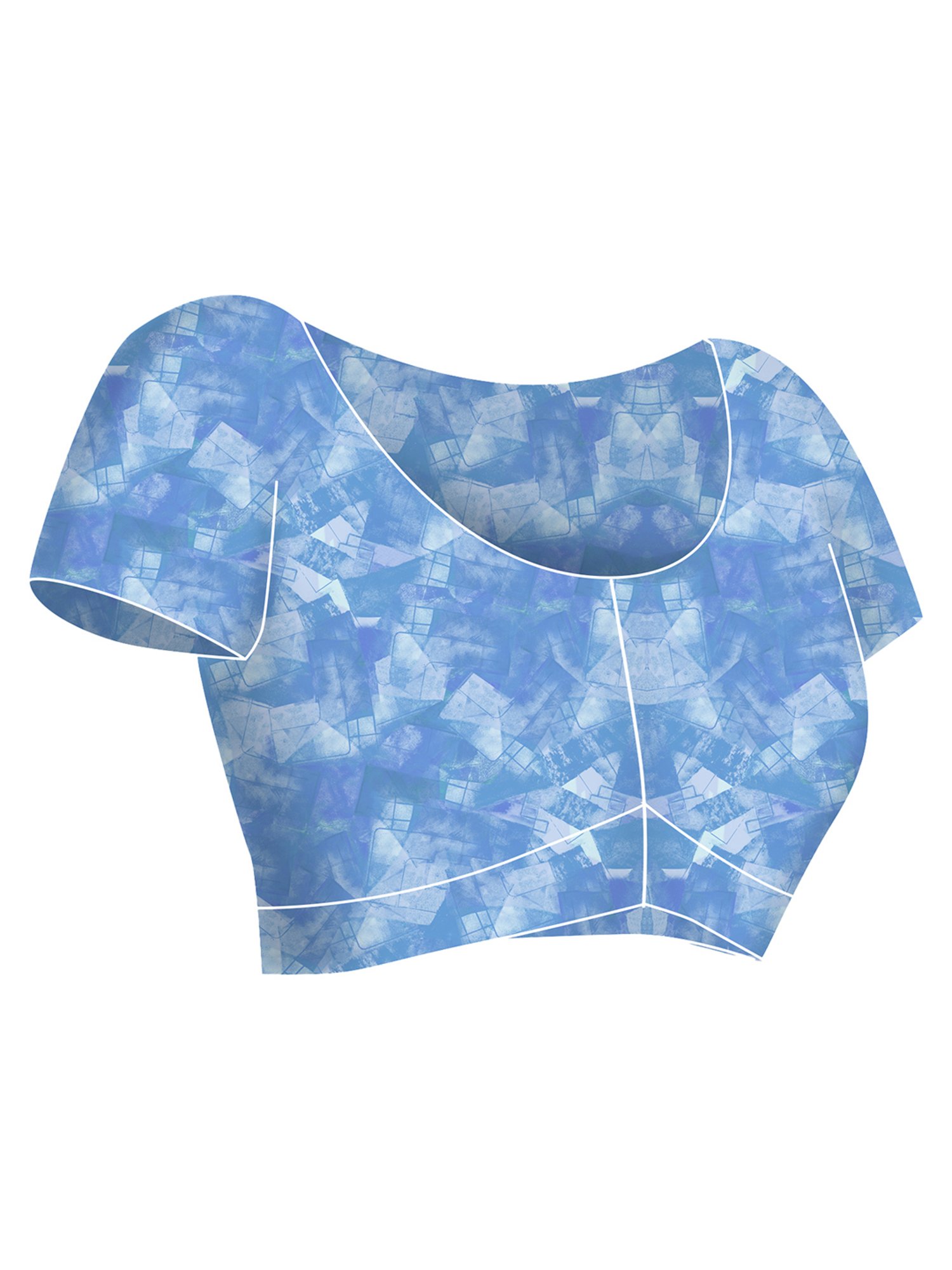 navyasa by liva Blue Printed Saree With Unstitched Blouse