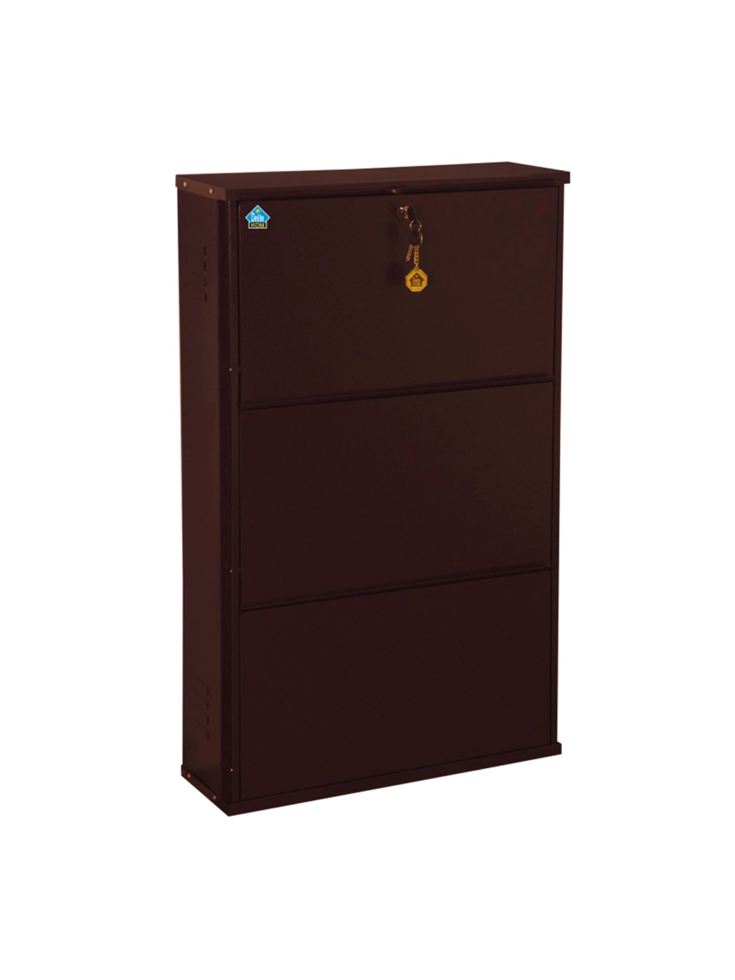 Delite Kom Metal Shoe Rack - 24" 3 Shelf, Coffee, PowderCoat, Wall Mount, DIY