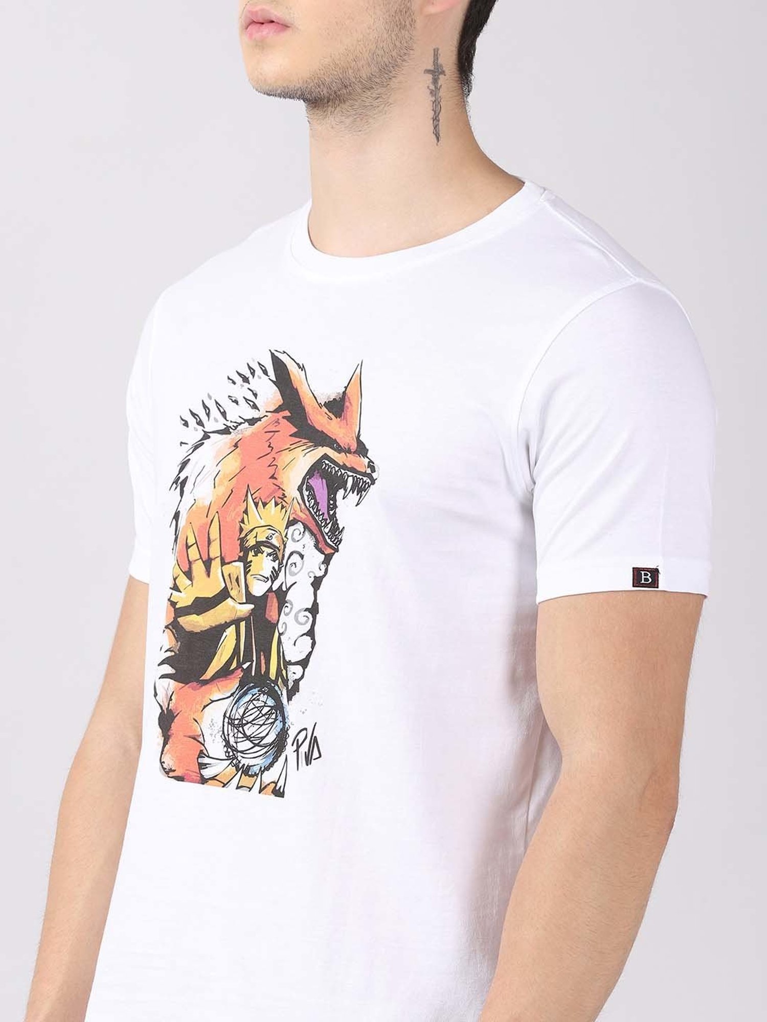 Bushirt White Cotton Crew T-Shirt