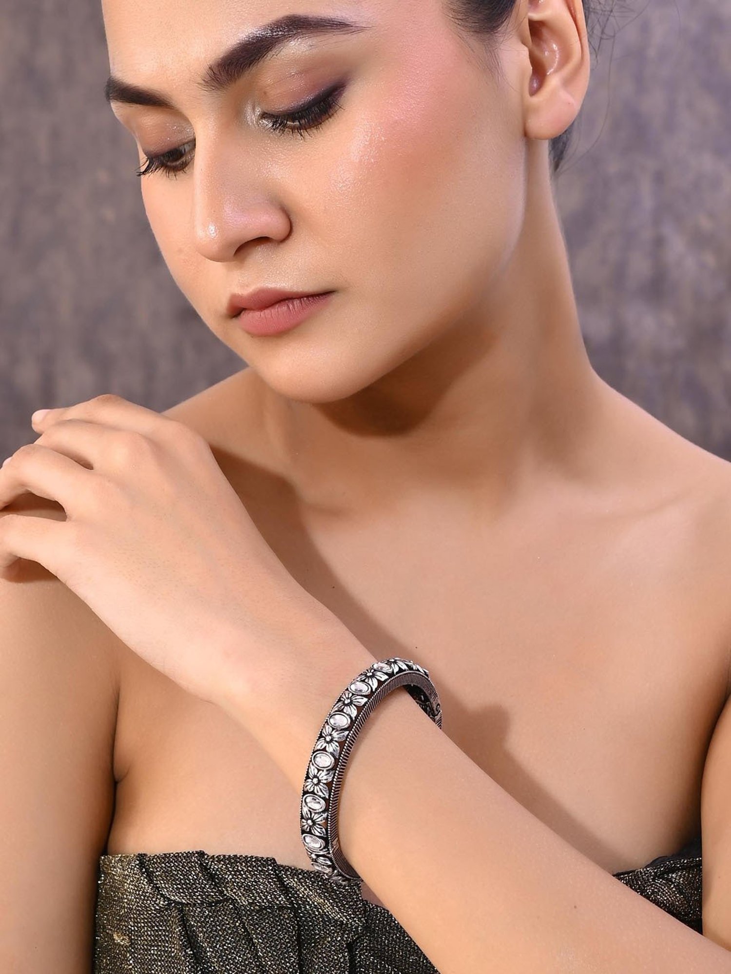 NVR Rhodium-Plated Stainless Steel Bohemian Chain for Men