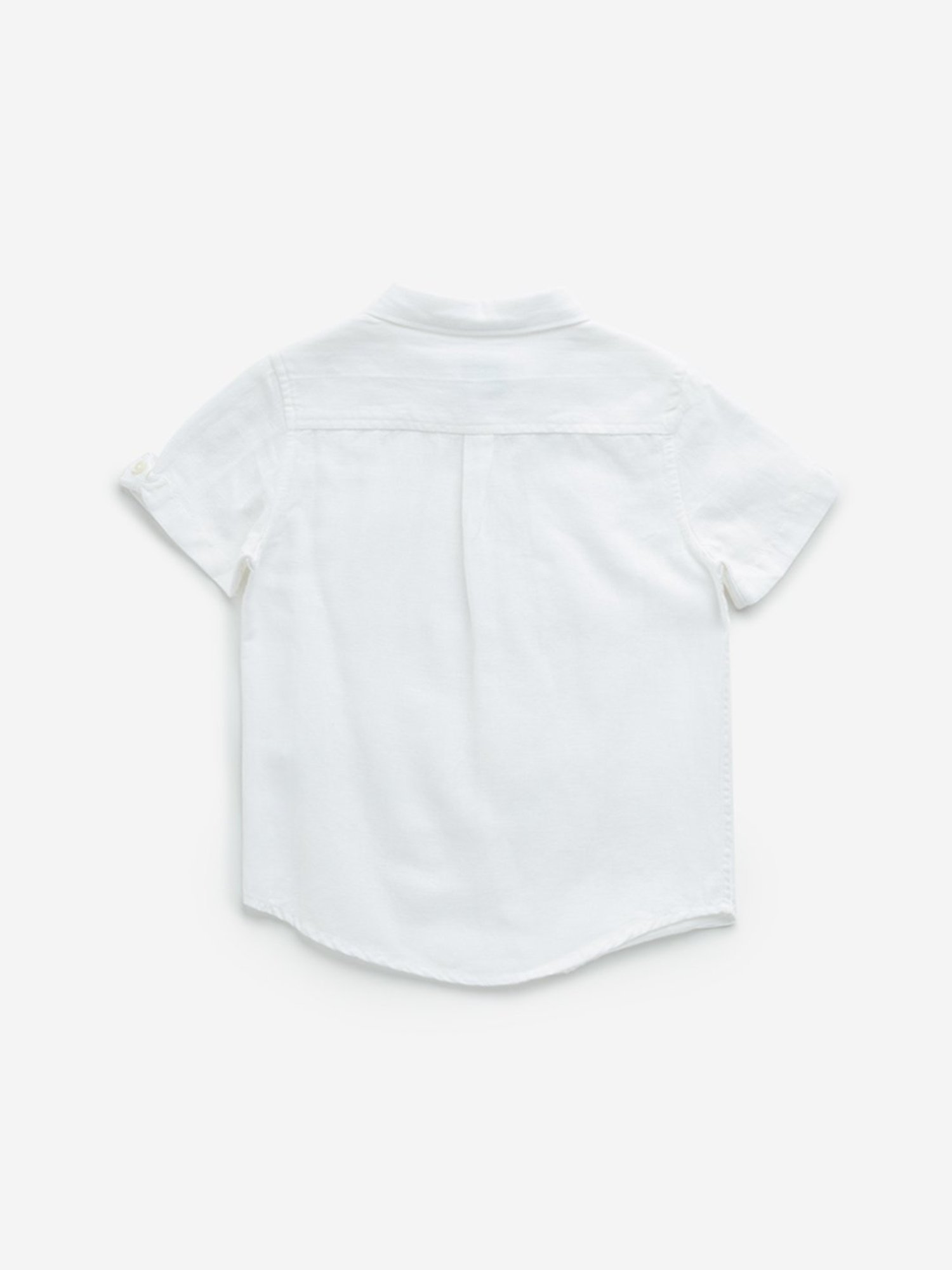 HOP Kids by Westside White Blended Linen Shirt