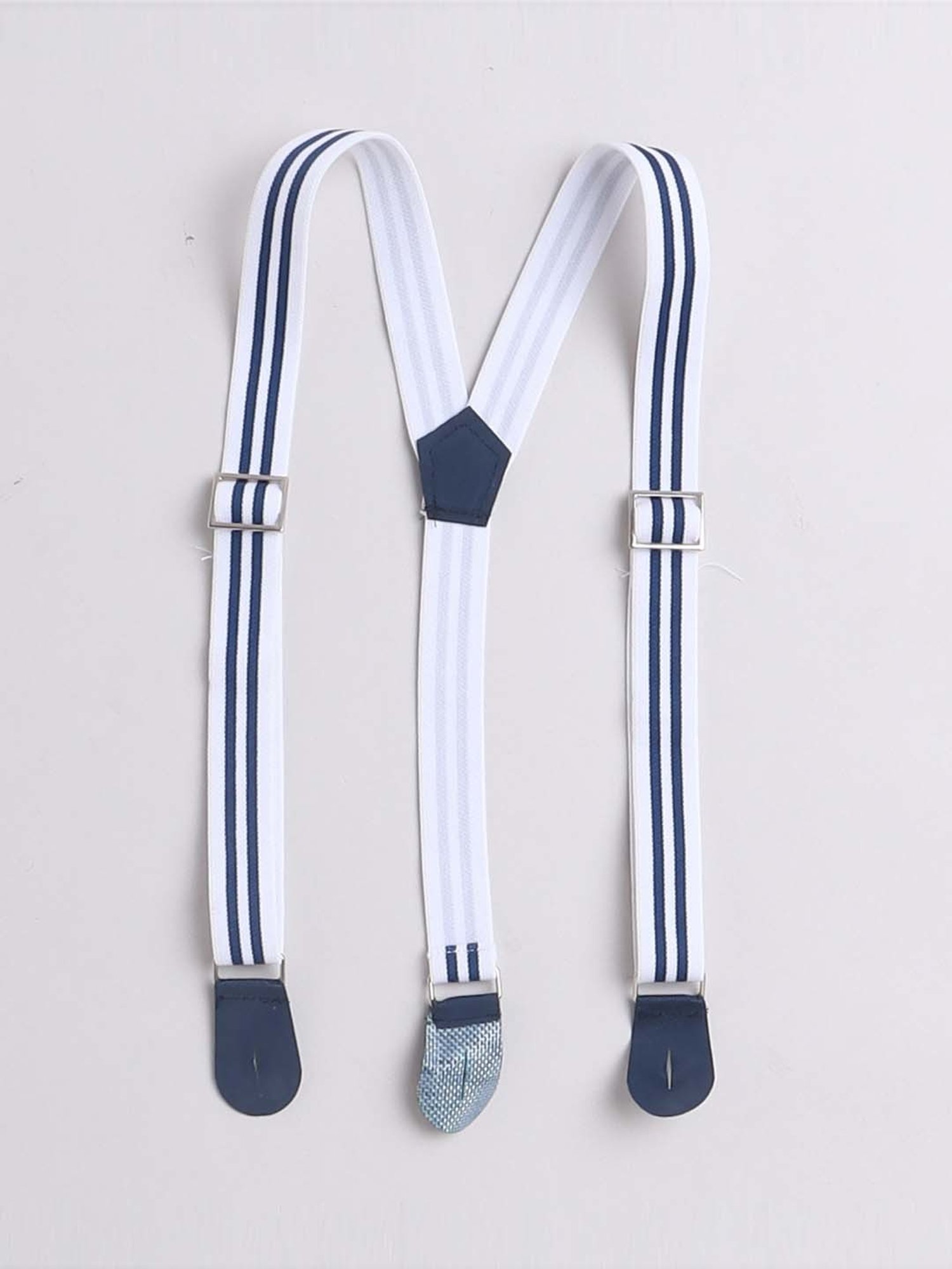 Bumzee Kids White & Navy Cotton Regular Fit Full Sleeves Shirt Set