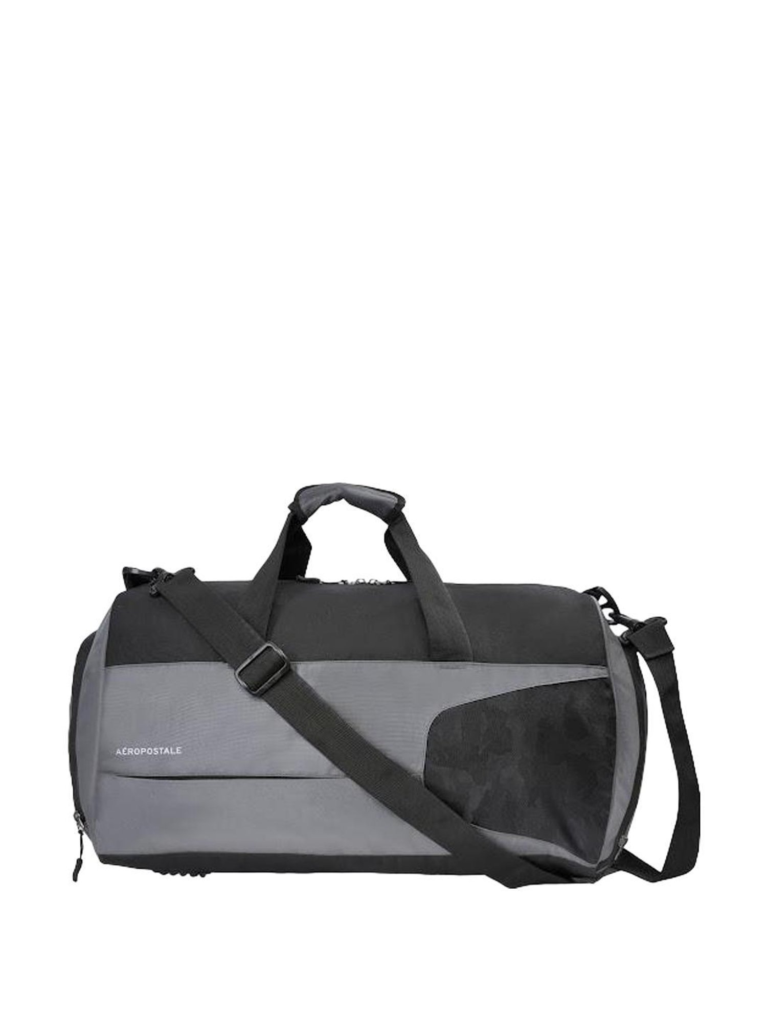 Aeropostale Granger Grey & Black Polyester Color Block Duffle Bag