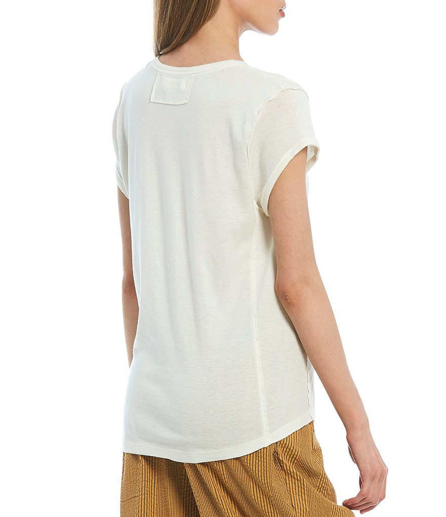 BB Dakota by Steve Madden Up to Here Puff Elbow Sleeve Mock Neck Smocked Top