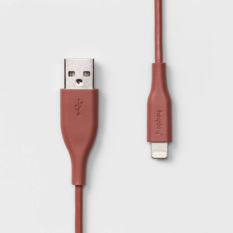 heyday™ 3' Lightning to USB-A Round Cable - Dusty Coral
