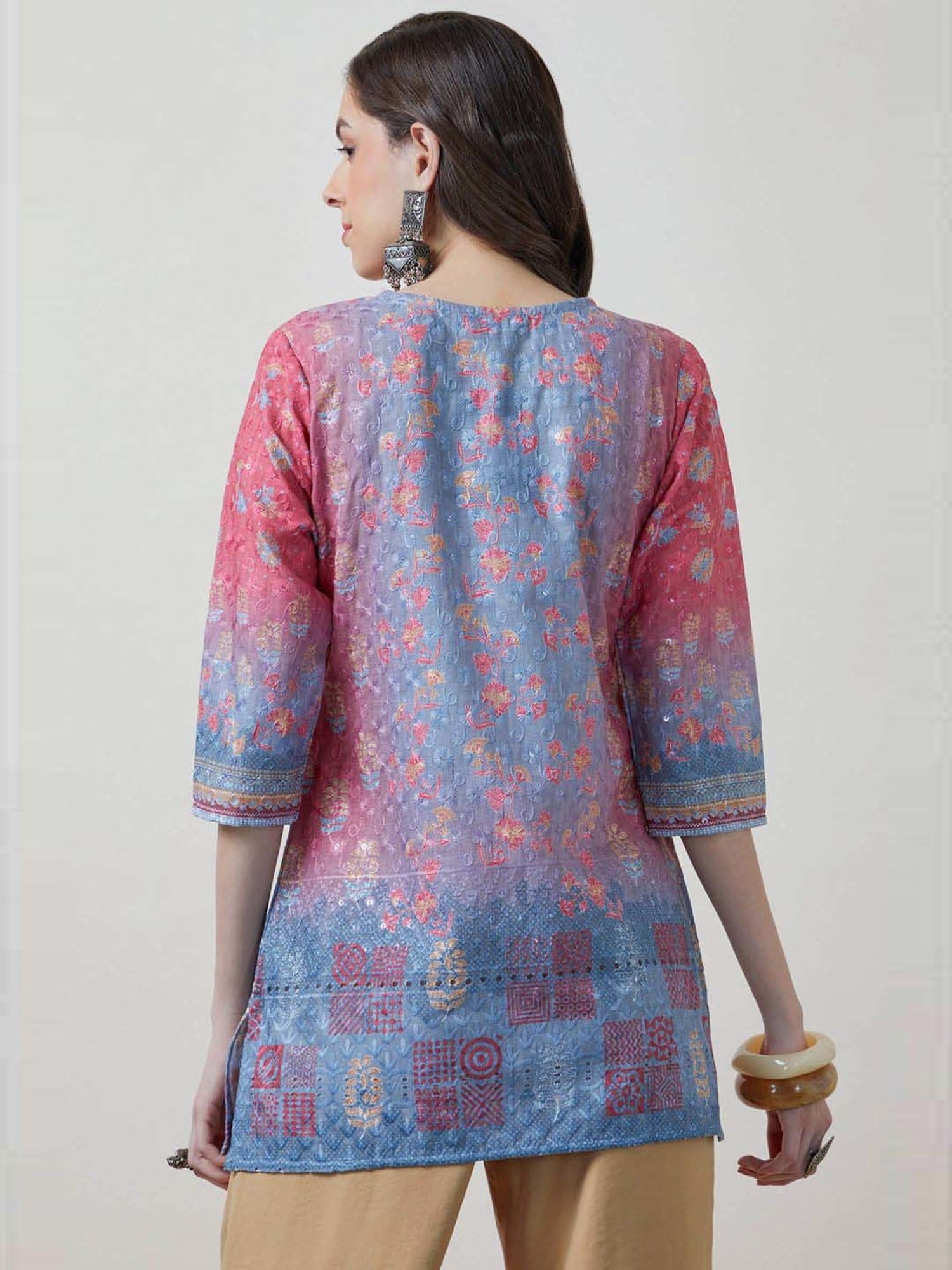 Soch Pink & Blue Embroidered Tunic