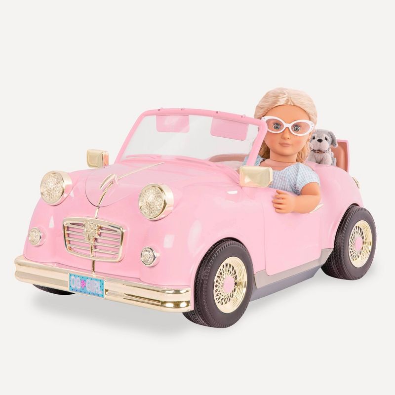 Our Generation In the Driver Seat Retro Cruiser - Pink Convertible for 18" Dolls