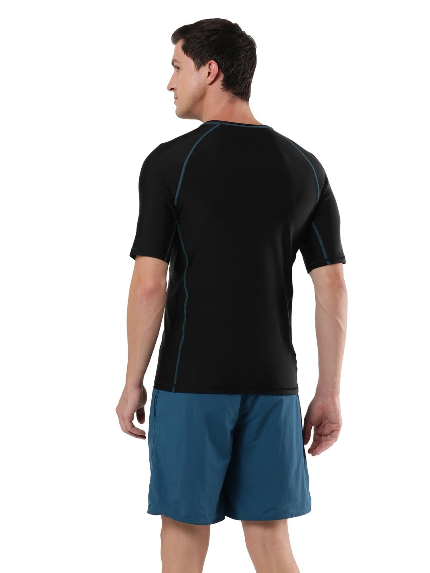 Speedo Black Regular Fit Sports T-Shirt