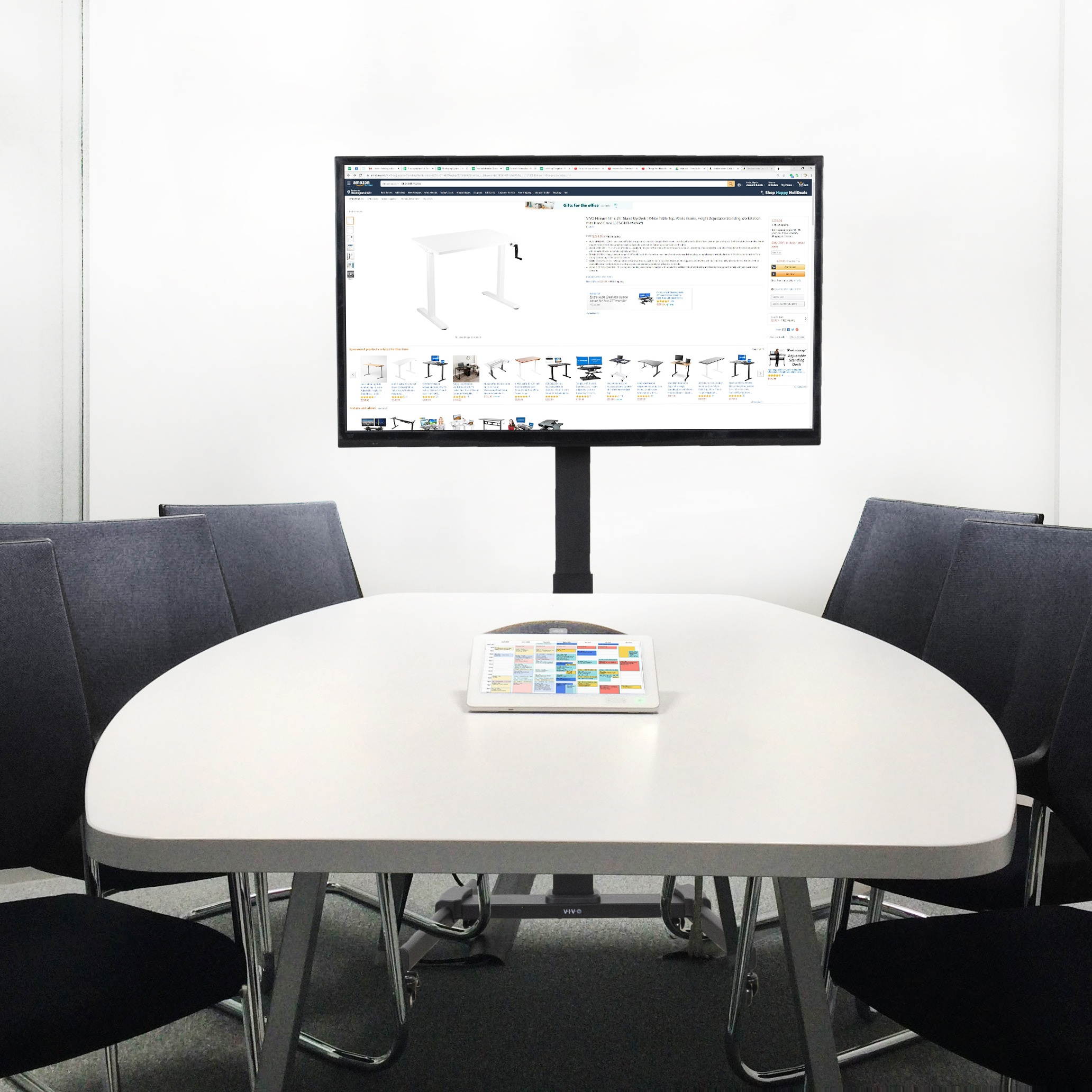 VIVO Black Rolling TV Cart for 32" to 55" LCD LED Plasma Flat Panel Screens | Mobile Stand with Wheels (STAND-TV05L)