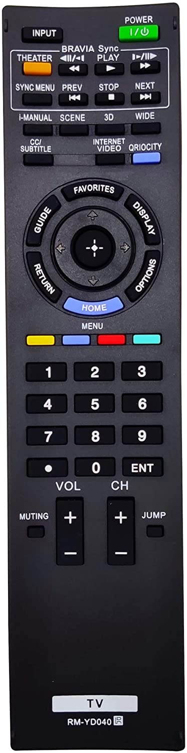 INTECHING TV Remote Control for Sony KDL-32EX500, 32EX501, 32EX600, 40EX400, 40EX500, 40EX501, 40EX600, 46EX500, 46EX501, 46EX600, 55EX500, 55EX501, 60EX500