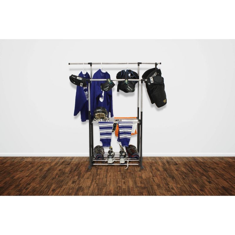 Greenway Stainless Steel Collapsible Double Bar Garment Rack