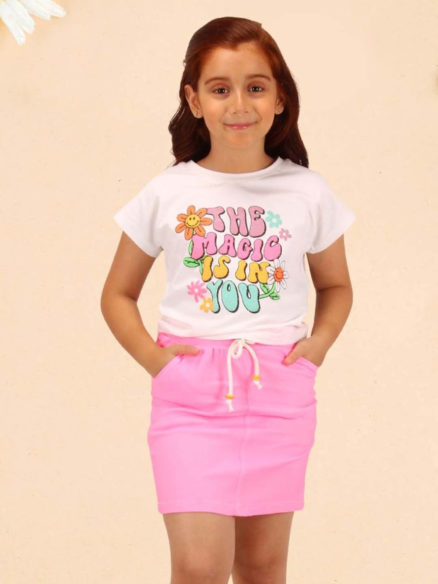 Akkriti by Pantaloons Kids Red & Cream Embroidered Kurta Set