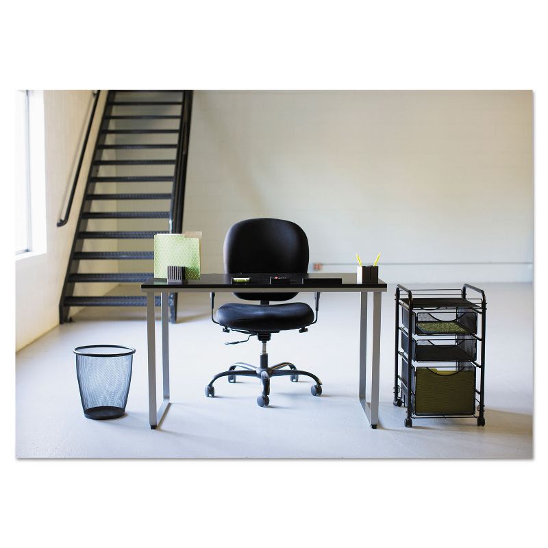 Safco Onyx Round Mesh Wastebasket Steel Mesh 5gal Black 9717BL