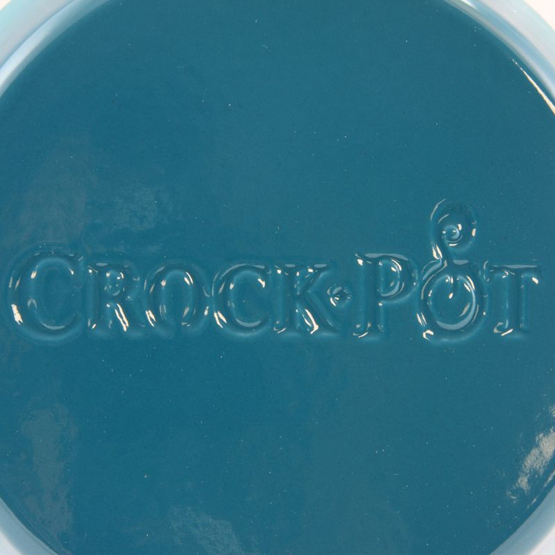 Crock Pot 8in Artisan Enameled Round Cast Iron Skillet Pan in Teal Ombre