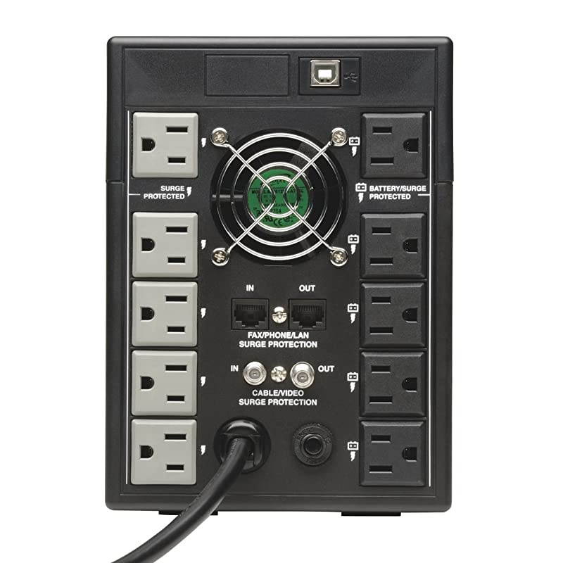 OMNI1500LCDT 1500VA UPS Battery Back Up AVR LCD Display 10 Outlets 120V 810W Tel & Coax Protection USB, 3 Year Warranty & $250,000 Insurance, Black